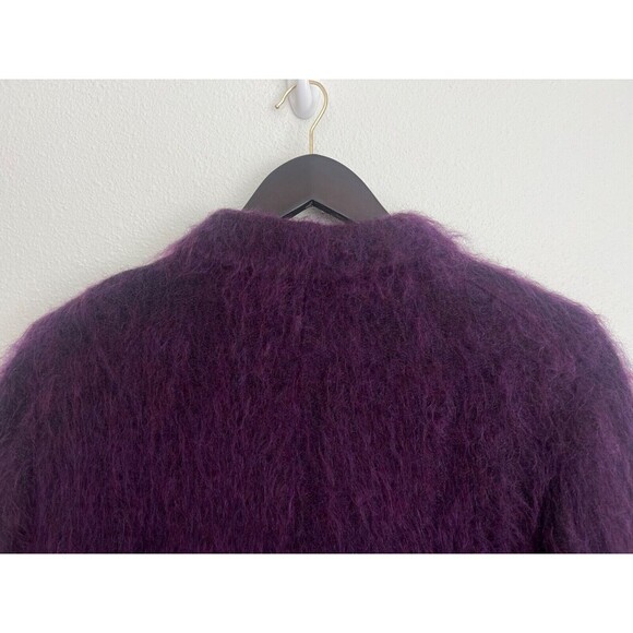 Jil Sander Purple Mohair Wool Blend Long Coat Button Front Size DE 38/ US 8 - Picture 4 of 10